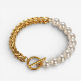Chic Gold and Pearl Bracelet