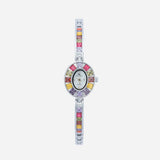 Klara® - Elegant Gold Watch Adorned with Vibrant Crystals