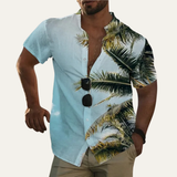 The Willowrun Men’s Classic Tropical Coconut Print Hawaiian Beach Shirt