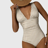 Sidonie | Supportive Striped One-Piece Swimsuit