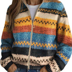 Sive multicolour zigzag zip cardigan for women | Ellie Dublin