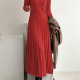 Sarah | Comfortable Cable Knit Maxi Dress