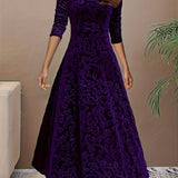 Julie | Elegant Patterned Maxi Dress