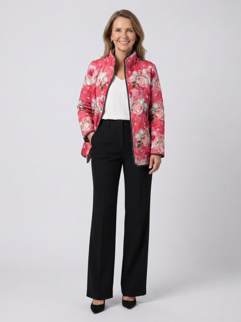 Bernadette powder rose quilted jacket for women | Ellie Dublin