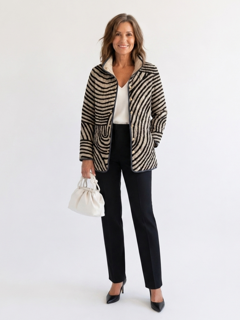 Fidelma drawn circles quilted jacket for women | Ellie Dublin