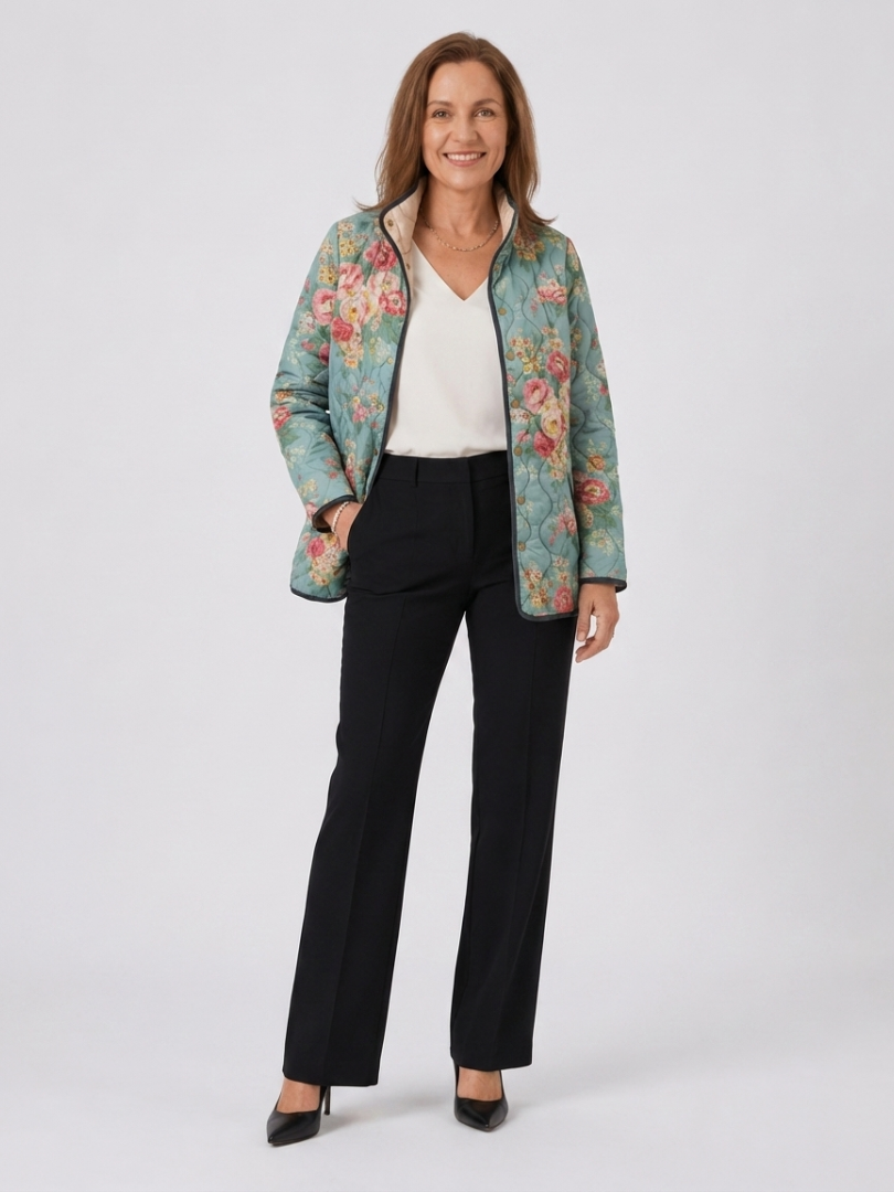 Oonagh celadon rose quilted jacket for women | Ellie Dublin