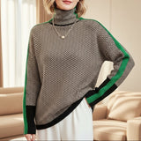 Eleanor | Premium Herringbone High Neck Sweater