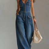 Octavie | Loose Denim Jumpsuit