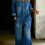 Sidonie | Denim Jumpsuit with Off-Shoulder Design