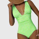 Sidonie | Supportive Striped One-Piece Swimsuit