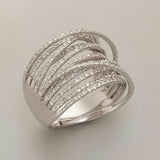 Retro Silver Stacked Zirconia Ring