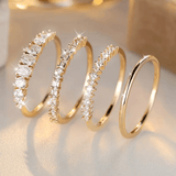 14k Gold Zirconia Stackable Rings