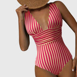 Sidonie | Supportive Striped One-Piece Swimsuit