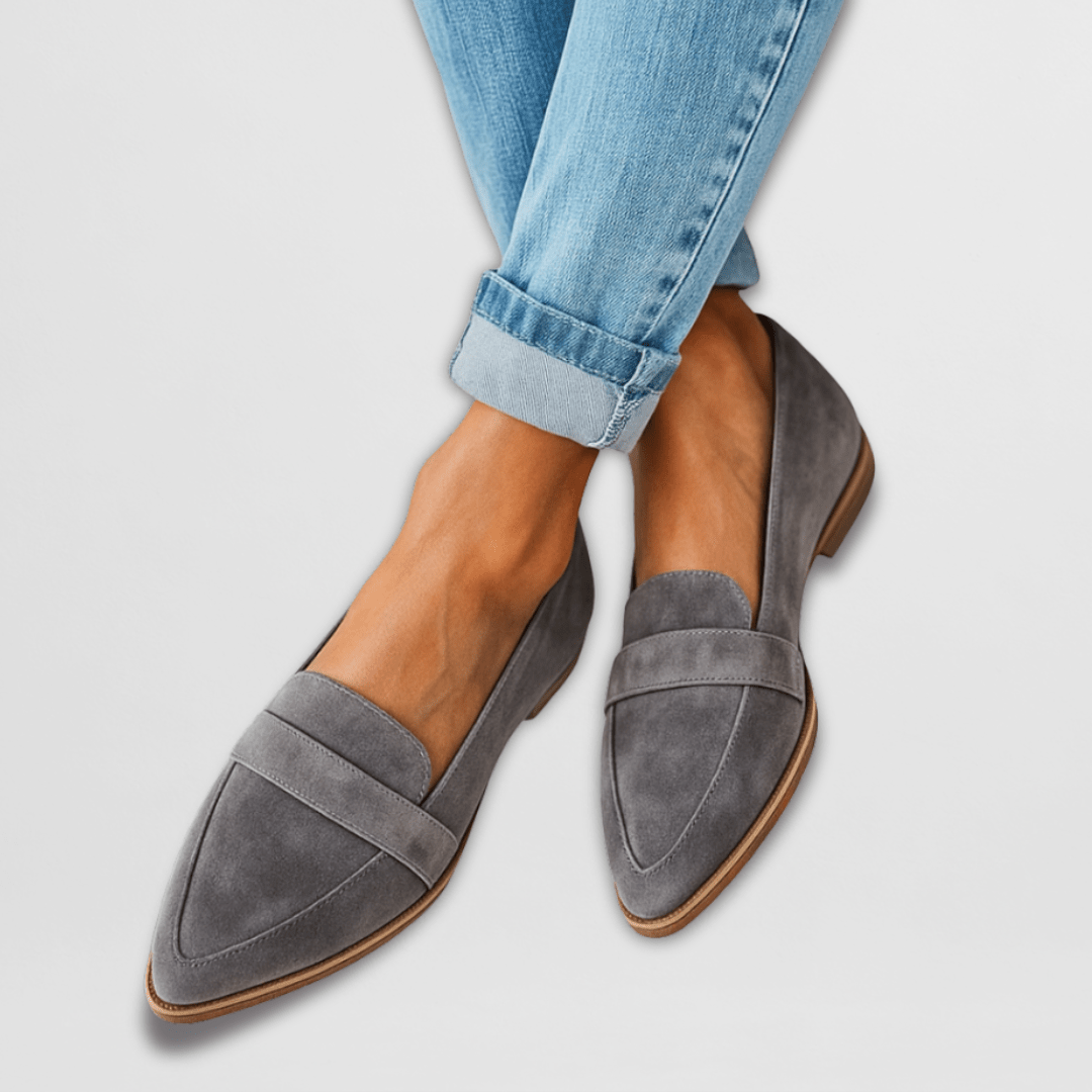 Blathnaid suede-effect comfort loafers for women | Ellie Dublin
