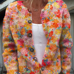 Floral print buttoned casual cardigan for women | Ellie Dublin