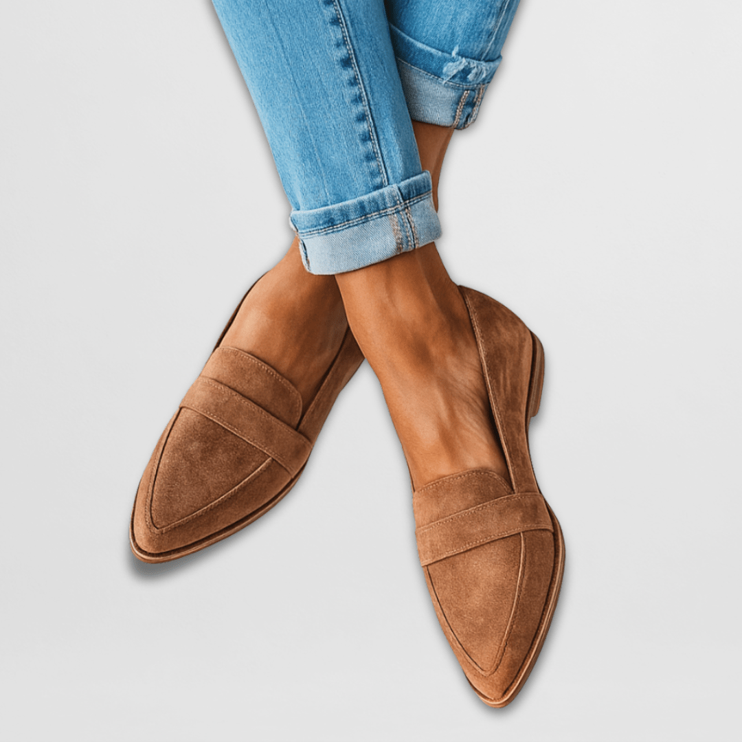 Blathnaid suede-effect comfort loafers for women | Ellie Dublin
