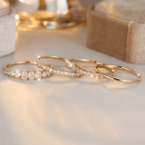 14k Gold Zirconia Stackable Rings