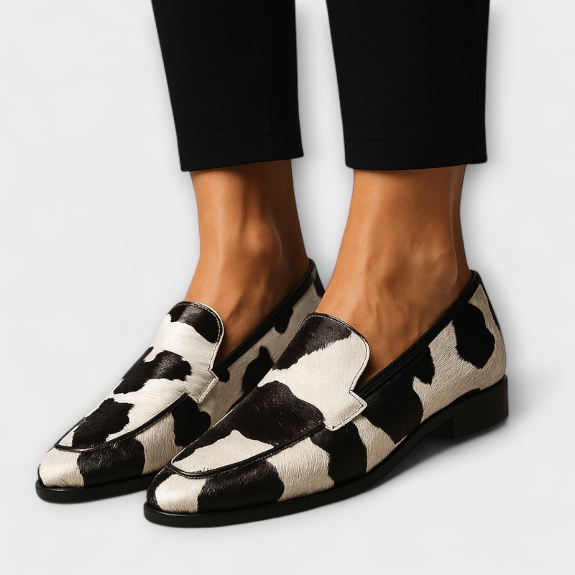 Ide contrast print loafers for women | Ellie Dublin