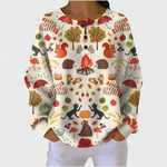 Mairead autumn woodland print jumper for women by Ellie Dublin