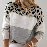 Diane | Leopard-Accent Knitted Sweater