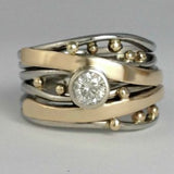 Royal Vintage Gold Ring Adorned with Zirconia