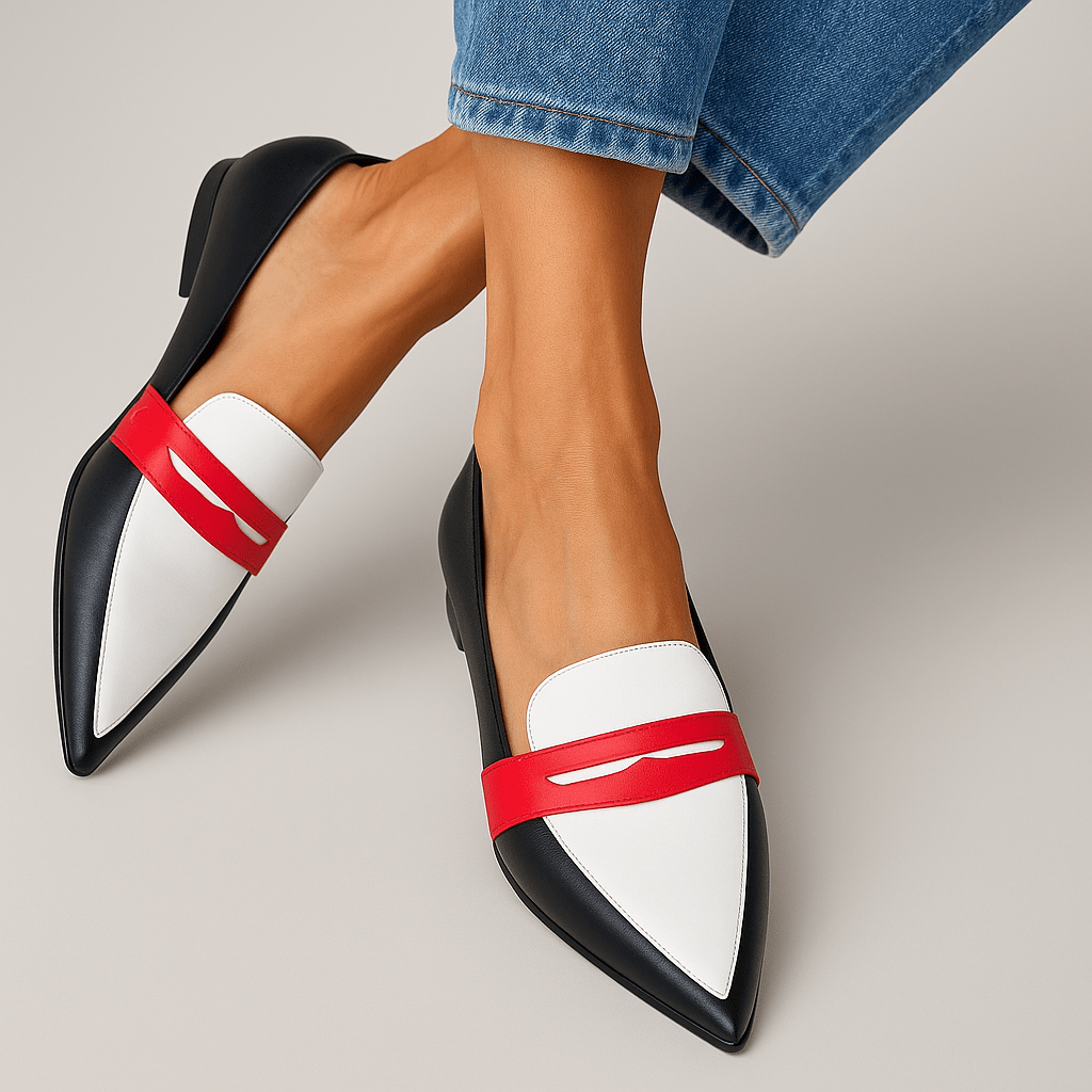Damhnait three-tone pointed loafers for women | Ellie Dublin