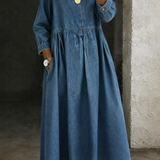 Manon | Denim Dress with Peter Pan Collar