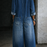 Sidonie | Denim Jumpsuit with Off-Shoulder Design