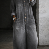Sidonie | Denim Jumpsuit with Off-Shoulder Design