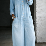 Sidonie | Denim Jumpsuit with Off-Shoulder Design