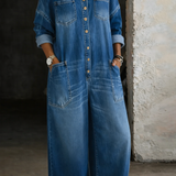 Pernelle | Denim Jumpsuit with Off-the-Shoulder Design