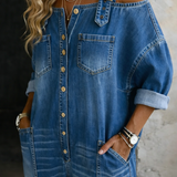 Pernelle | Denim Jumpsuit with Off-the-Shoulder Design