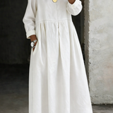 Elise | Long Denim Dress with Round Neck and Long Sleeves