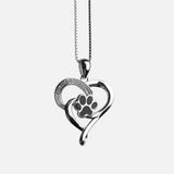 Elin Silver Infinity Necklace with Heart and Paw Design
