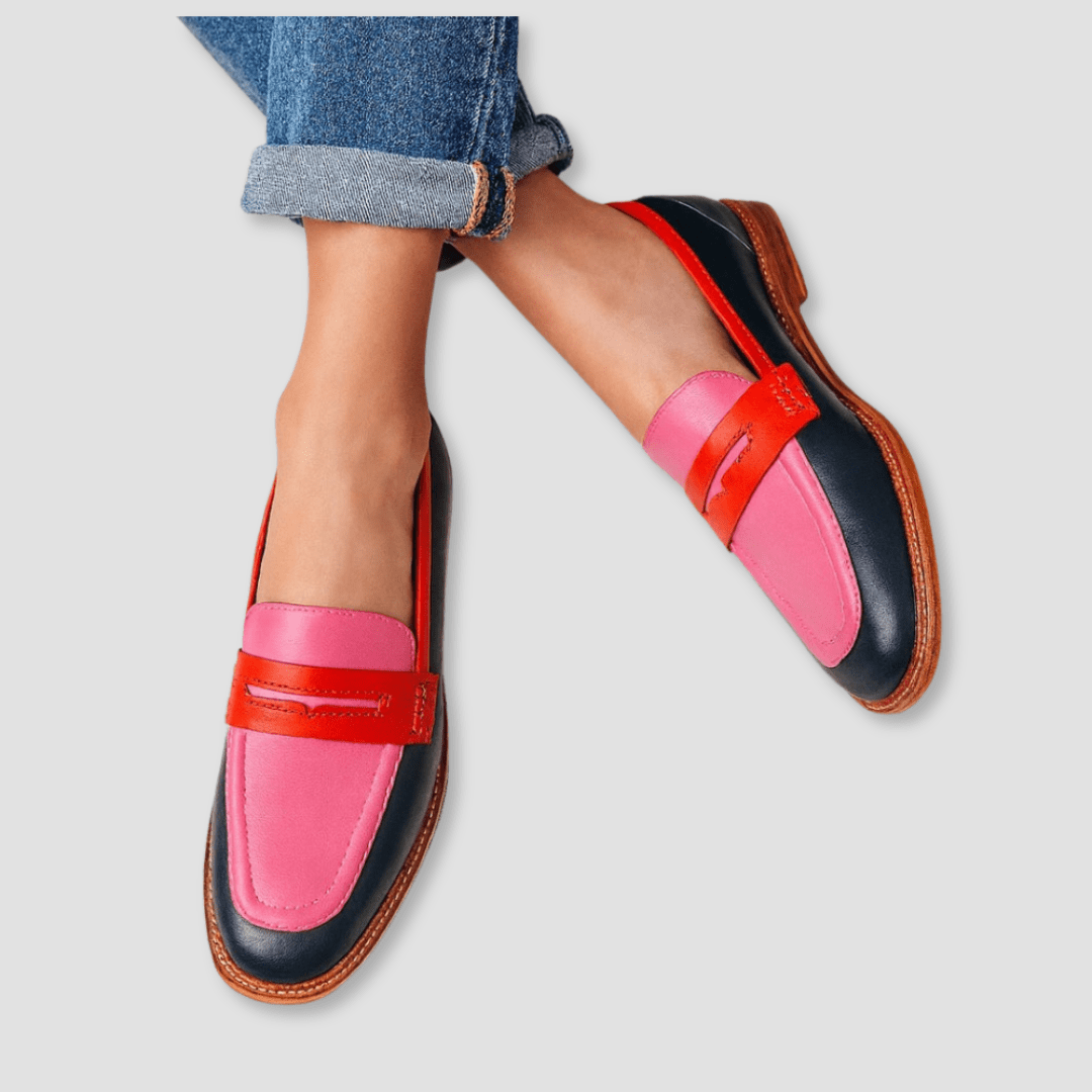 Fionnuala bright colour-block loafers for women | Ellie Dublin