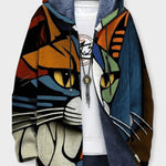 Saoirse knitted hooded cardigan with cat motif | Ellie Dublin