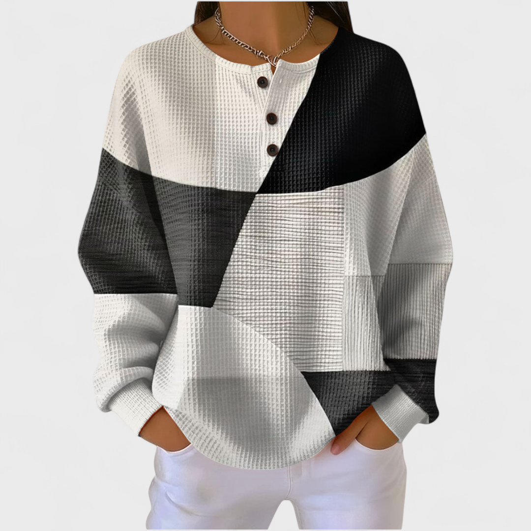 Siobhan monochrome colour block jumper for women by Ellie Dublin