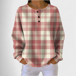 Emer pink tartan jumper for women by Ellie Dublin