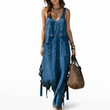Joséphine | Denim Jumpsuit with Elastic Waist