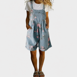 Eugénie | Vintage Washed Floral Denim Jumpsuit