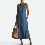 Soline | Retro Lace Denim Dress