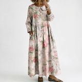 Margot | Denim Dress with Floral Collar