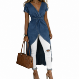 Solange | Denim Wrap Tunic with V-neck