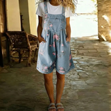 Eugénie | Vintage Washed Floral Denim Jumpsuit