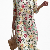 Élise - Women's Summer Dress with Floral Patterns.