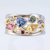 Retro Bunter Zirconia Ring