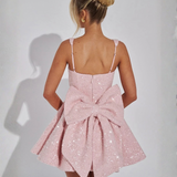 Victoria Sparkling Mini Dress with Paillette Bow