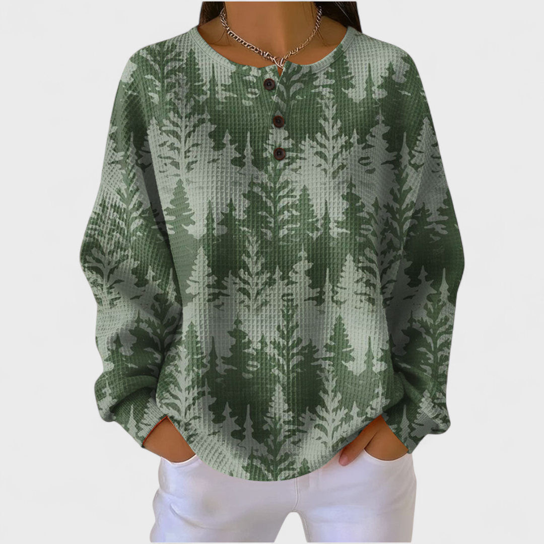 Caoimhe pine forest jumper for women by Ellie Dublin