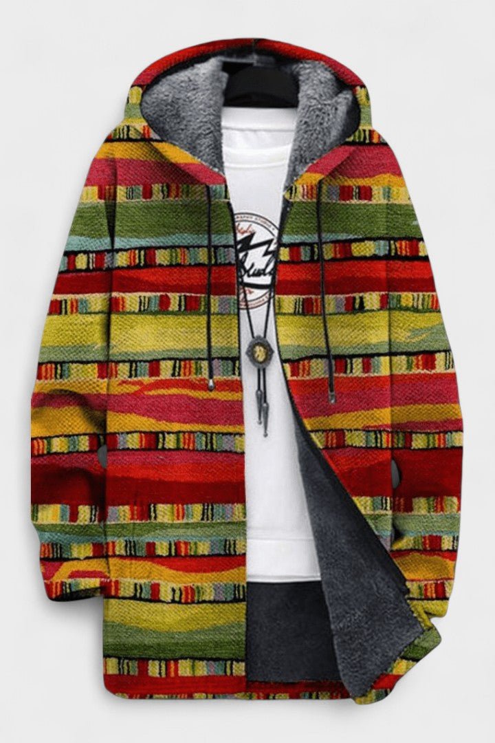 Ciara checked texture hooded cardigan in deep shades | Ellie Dublin