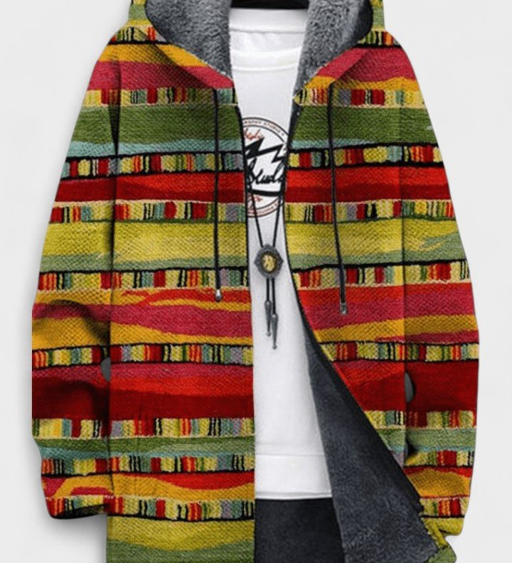 Ciara checked texture hooded cardigan in deep shades | Ellie Dublin